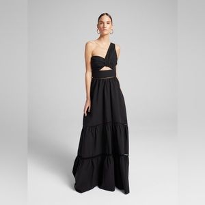 A.L.C. Black Piper Cotton Poplin Maxi Dress Size 8